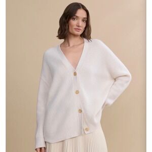 Jenni Kayne *FLAWED* Cashmere Cocoon Cardigan In Classic Ivory Plus Size 2X Soft